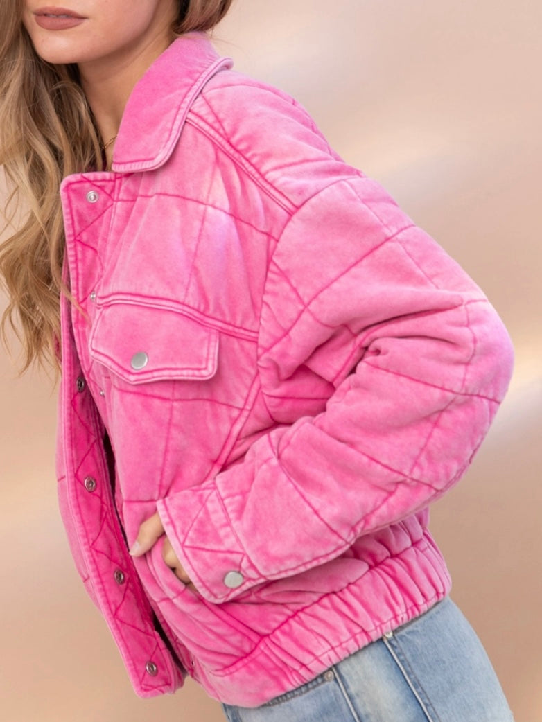 Stone Washed Quilted Jacket