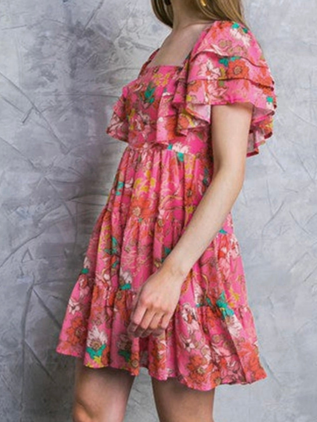Crete Ruffle Sleeve Dress